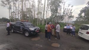 ANDALALIN” Kanit Kamsel Satlantas Polres Kediri Tinjau Lokasi Penambangan PT. Iki Pasir Apik Desa Satak Kec. Puncu Kab. Kediri.