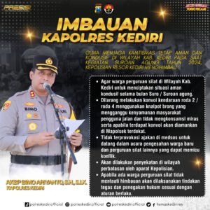 Kapolres Kediri Imbau Warga untuk Jaga Kamtibmas Selama Suroan Agung 2024.