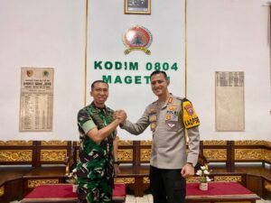 Sinergitas TNI-Polri Kapolres Magetan dan Dandim Jalin Silaturahmi Siap Kawal Pilkada 2024