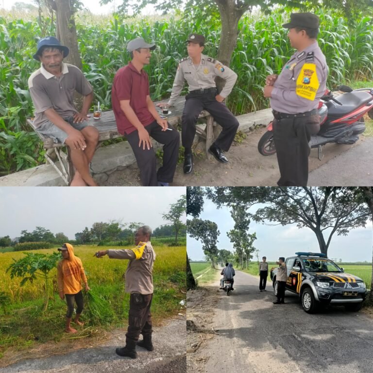 Patroli Persawahan, Polisi Kediri Ingatkan Petani Waspada Curanmor.