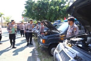 Cek Ranmor Dinas, Polres Magetan Pastikan Kesiapan Pengamanan Pilkada 2024.