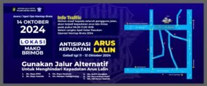Apel Operasi Mantap Brata di Mako Brimob, akan dilakukan rekayasa lalulintas.