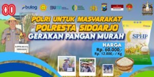 Polsek Krian Gelar Bazar Beras Murah, SPHP Dijual Hanya Rp 60.000 per Sak mulai besok