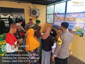 Tiga Pilar Krembung Sukseskan Bazar Beras Murah Hari ke-2, Polsek Krembung Diserang Warga