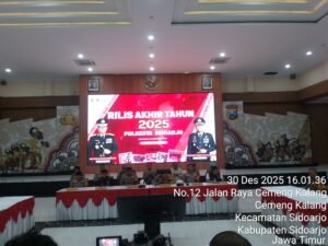 Akhir Tahun 2025, Polresta Sidoarjo Catat Penurunan Kriminalitas 32 Persen