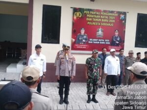 Apel Siaga Pengamanan Malam Tahun Baru 2026 Digelar di Wilayah Polsek Jabon
