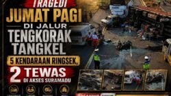 Truk vs Bus Cs Adu Nasib di Tangkel, di Akses Suramadu, 5 Kendaraan Ringsek, 2 Tewas”