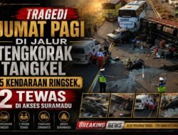 Truk vs Bus Cs Adu Nasib di Tangkel, di Akses Suramadu, 5 Kendaraan Ringsek, 2 Tewas”