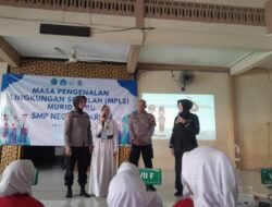 Cegah Perundungan, Polsek Krian Edukasi Bijak Bermedia Sosial kepada Siswa Baru SMPN 2 Krian