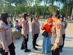 Polwan Polresta Sidoarjo Patroli dan Amankan Car Free Day di Kawasan Alun-Alun
